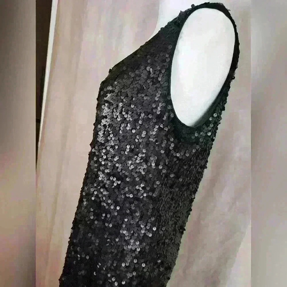 LELA ROSE FOR HSN Classic Black Sequin Evening Cocktail Womens Dress Size 10 - Picture 9 of 11